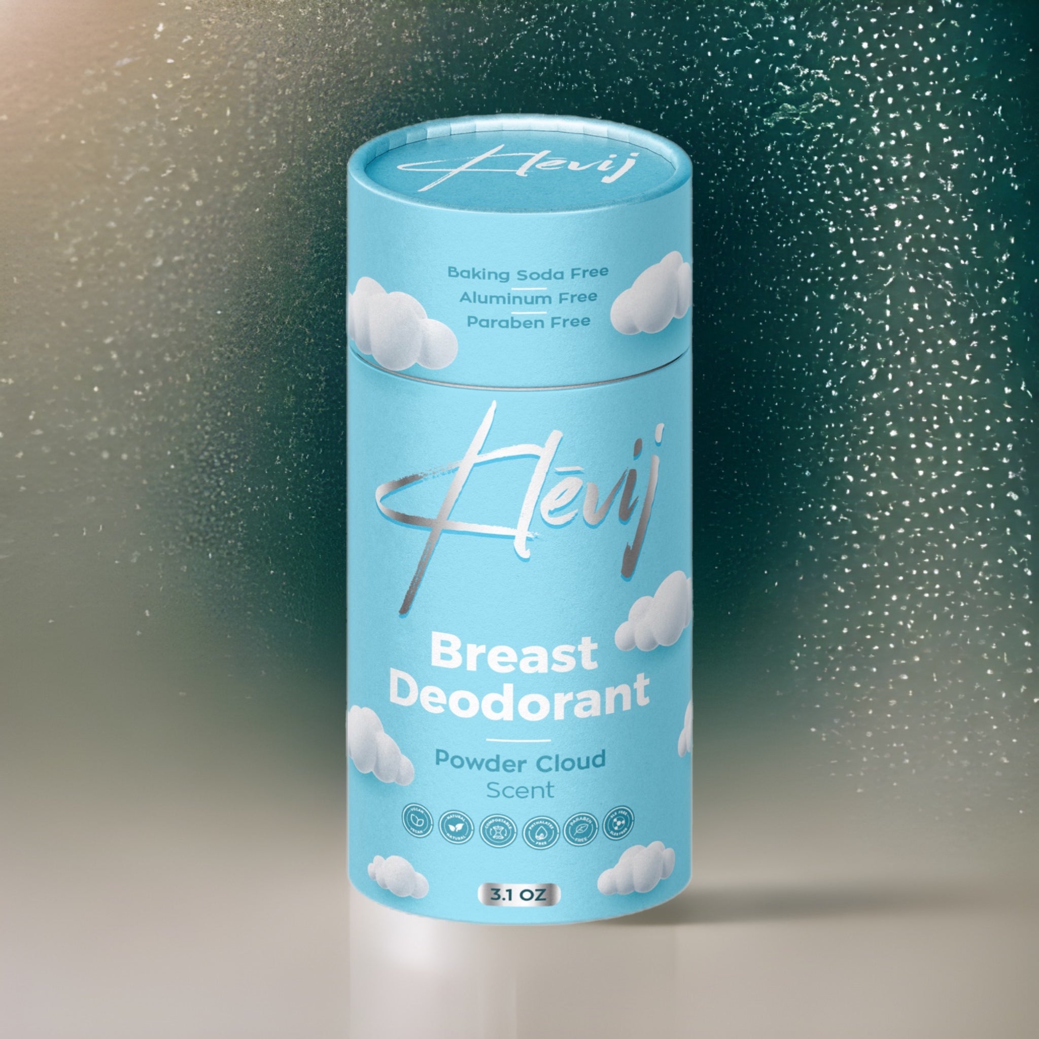 Breast Deodorant by Klevij | 3.1 oz Powder Cloud | Fresh, Chemical-Free Protection