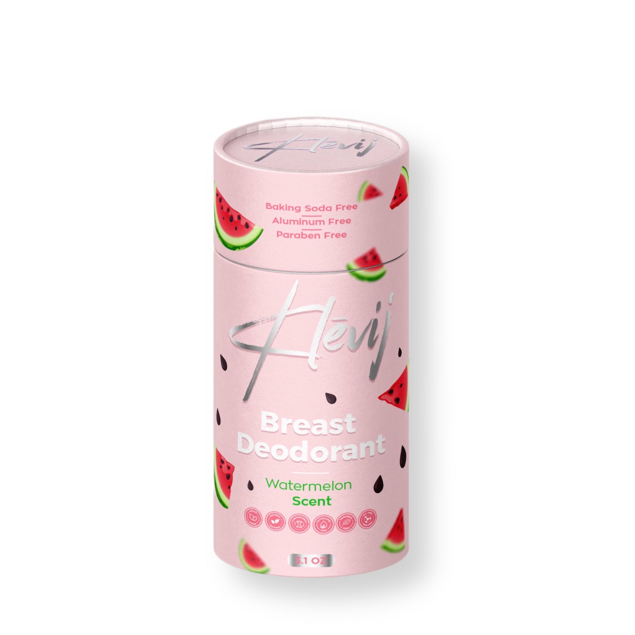 Breast Deodorant by Klevij | 3.1 oz Watermelon Scented | Fresh, Chemical-Free Protection