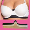 model wearing black bra liner and showing multiple bra liner colors
